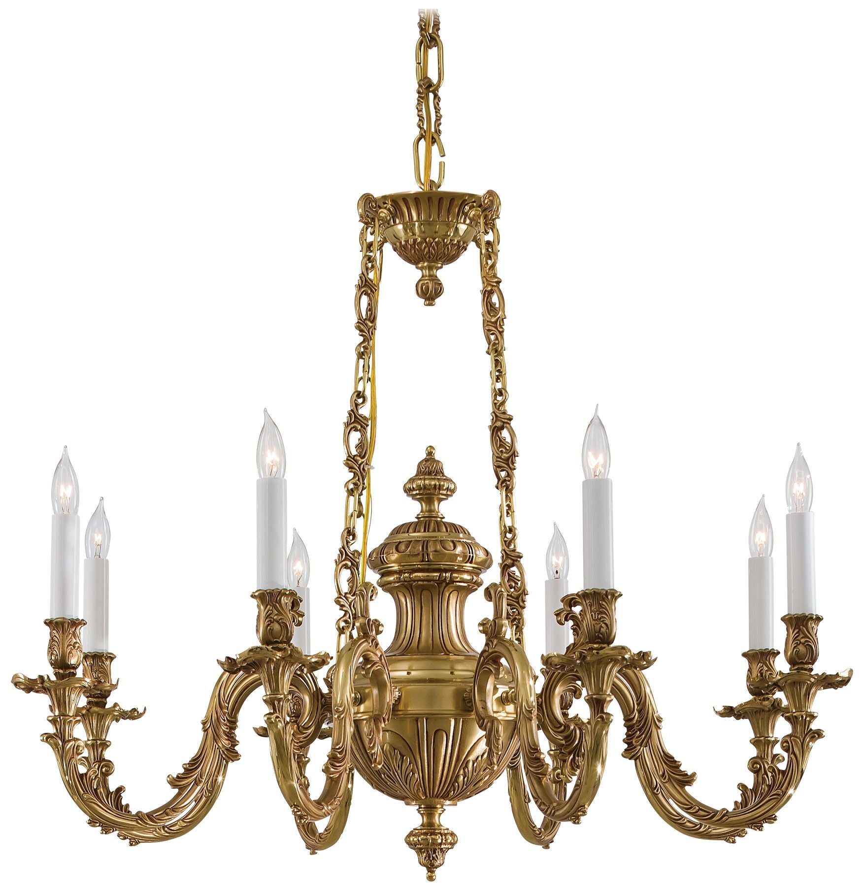 Metropolitan 8-Light 33-in Classic Brass Chandelier