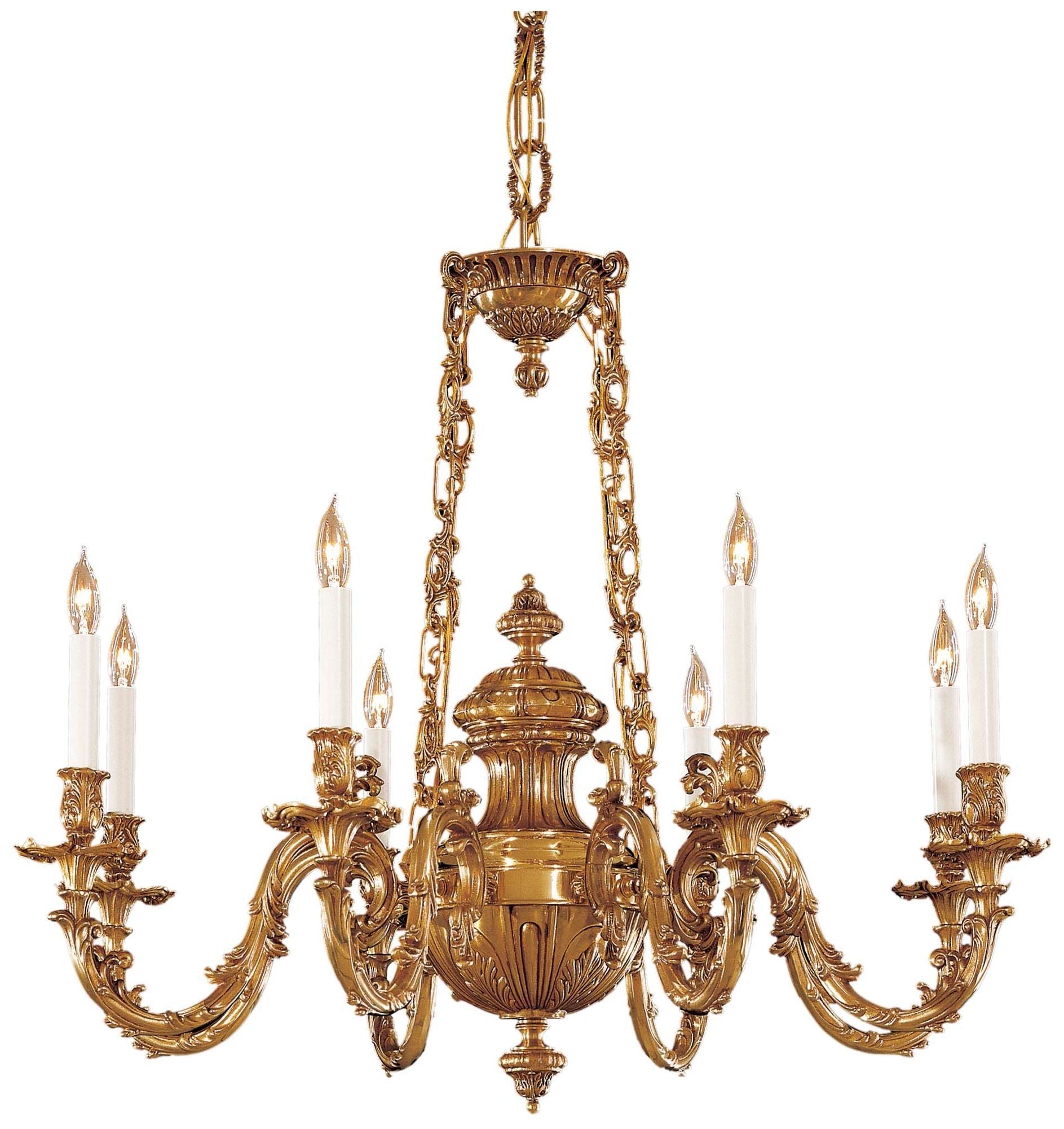 Metropolitan 8-Light 33-in Classic Brass Chandelier