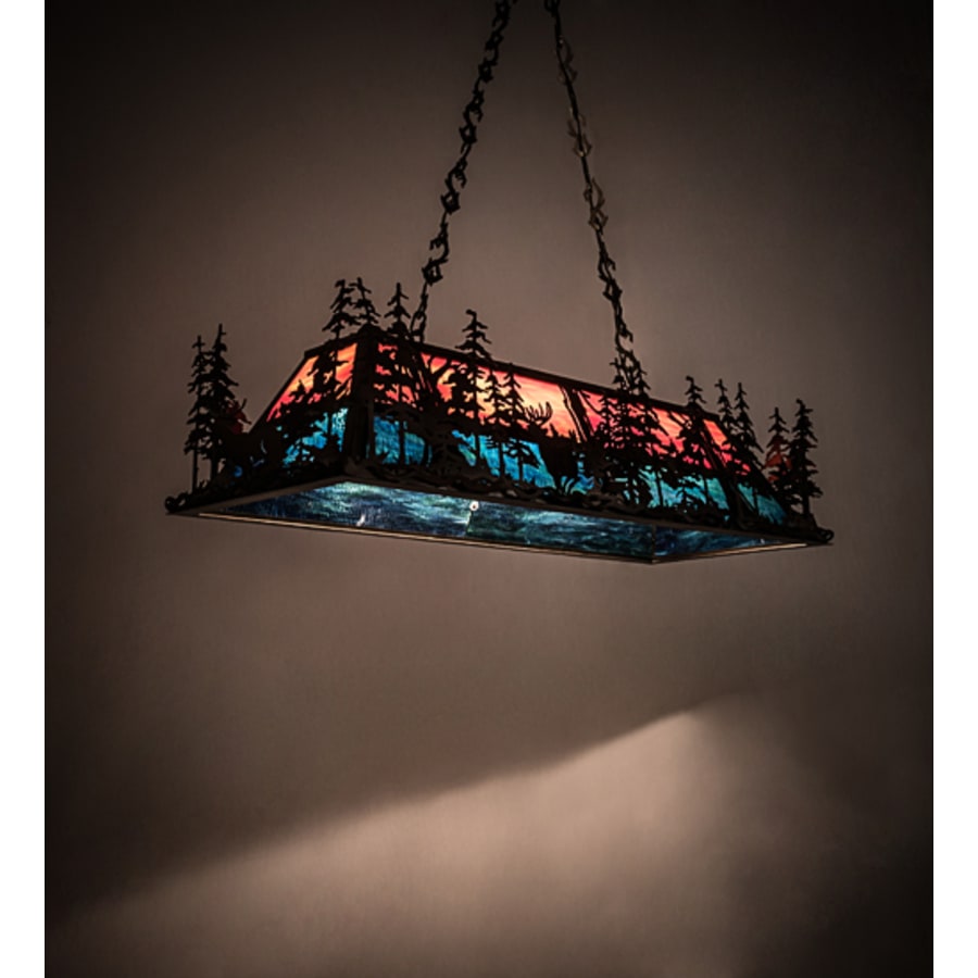 Deer Through the Trees 9-Light 50" Wide Linear Pendant