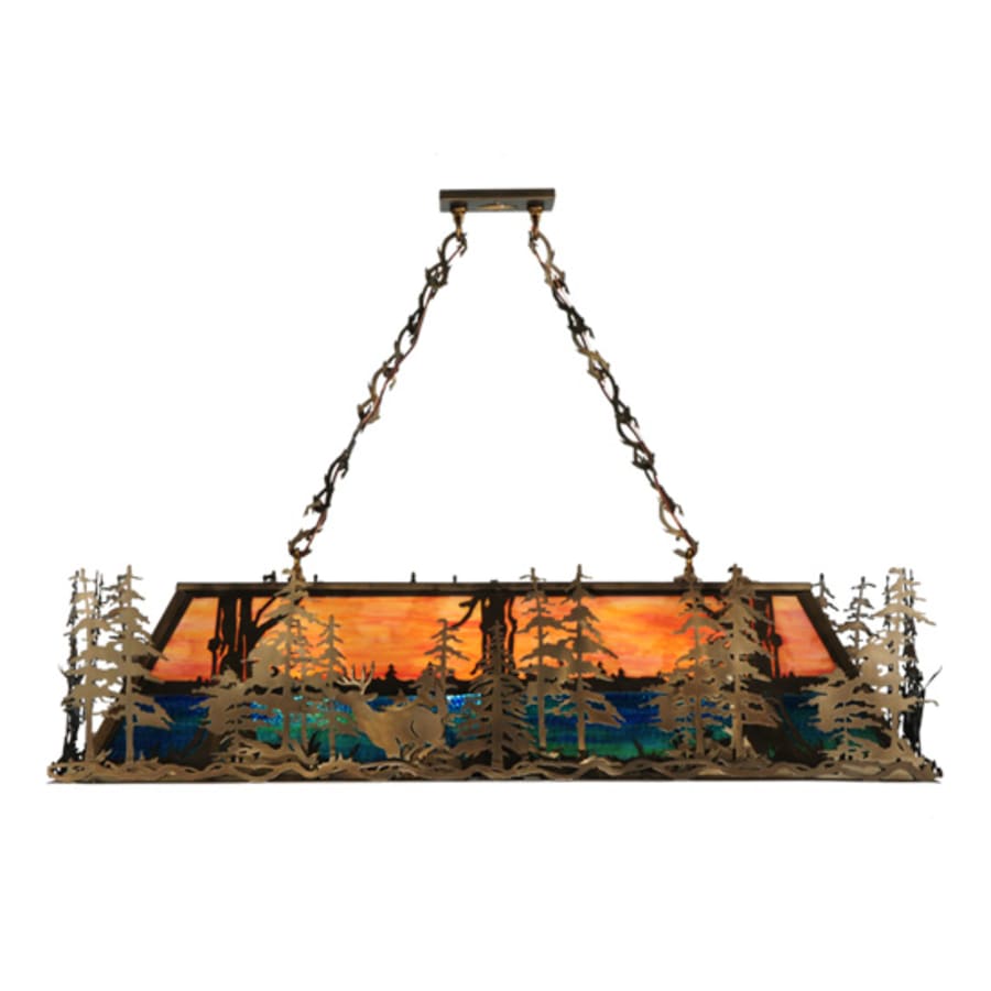 Deer Through the Trees 9-Light 50" Wide Linear Pendant