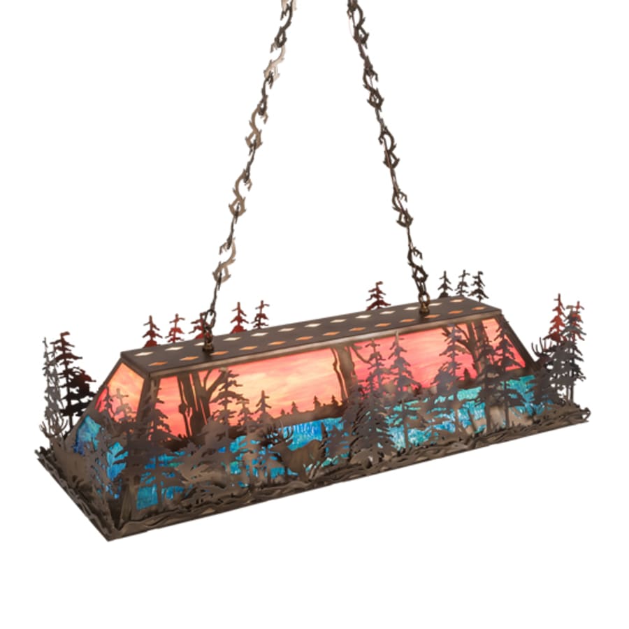 Deer Through the Trees 9-Light 50" Wide Linear Pendant