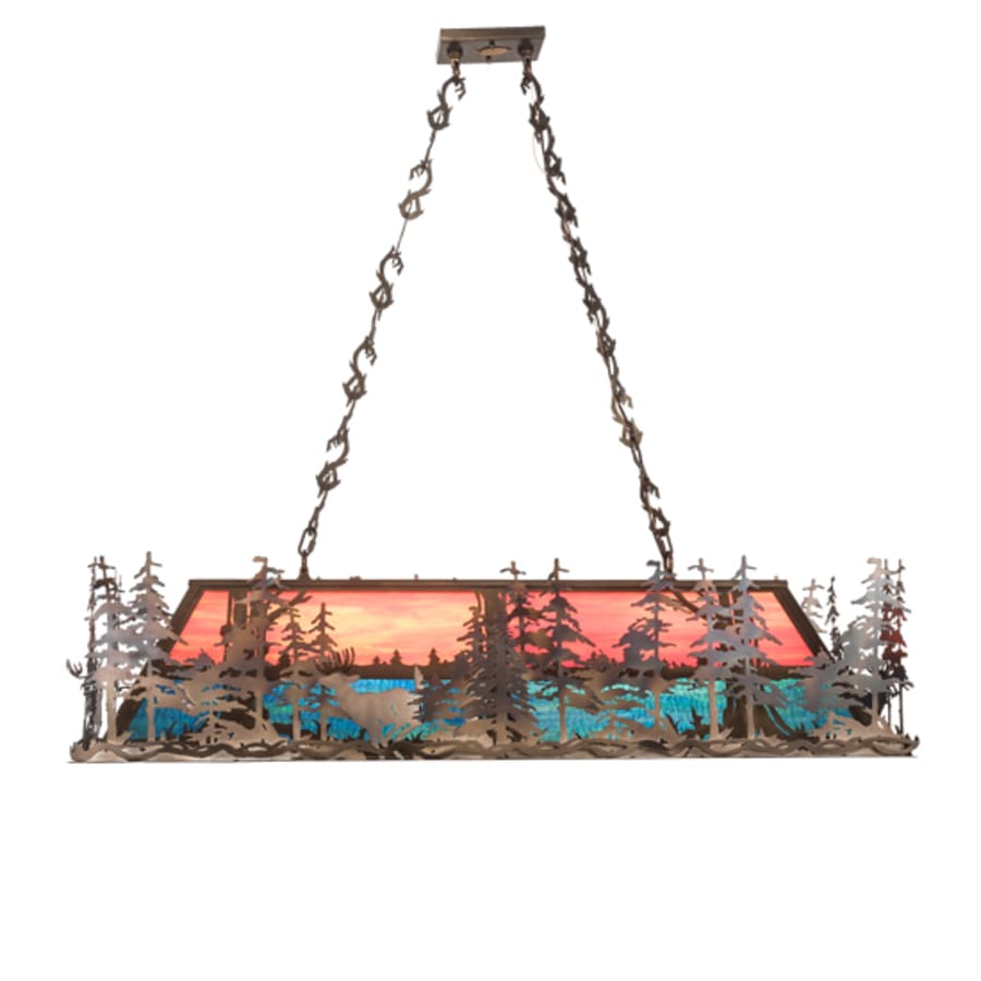 Deer Through the Trees 9-Light 50" Wide Linear Pendant