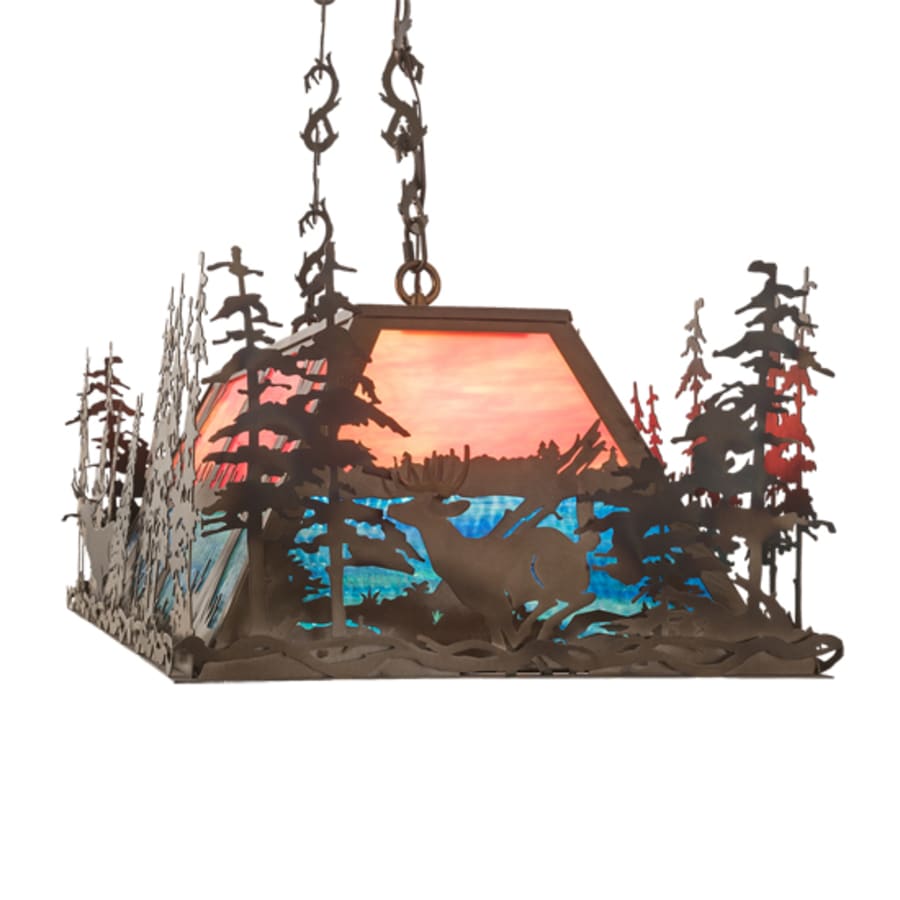 Deer Through the Trees 9-Light 50" Wide Linear Pendant