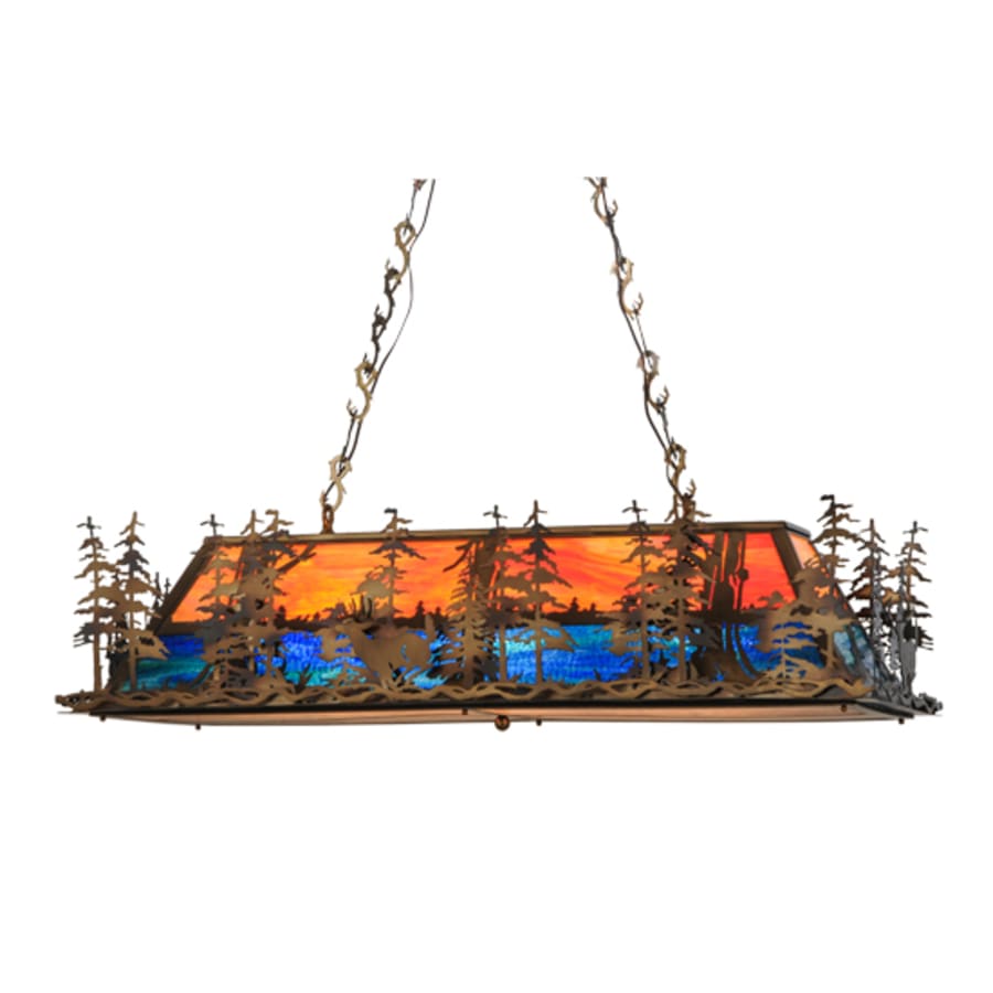 Deer Through the Trees 6-Light 52" Wide Linear Pendant