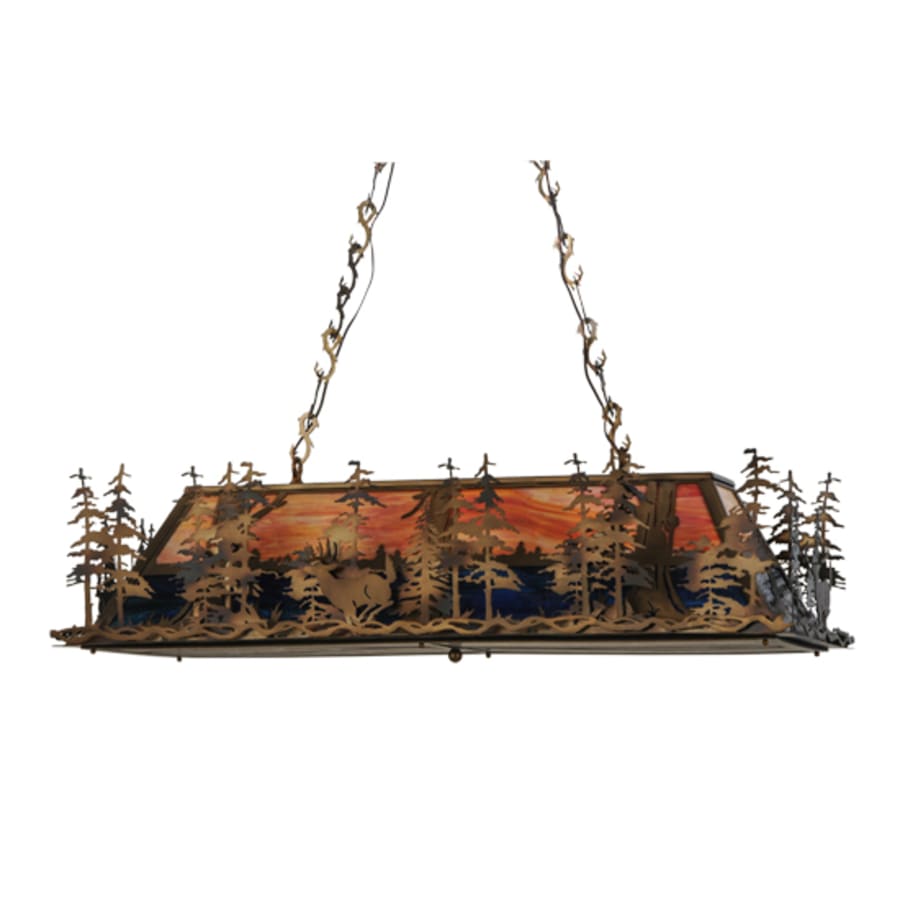 Deer Through the Trees 6-Light 52" Wide Linear Pendant
