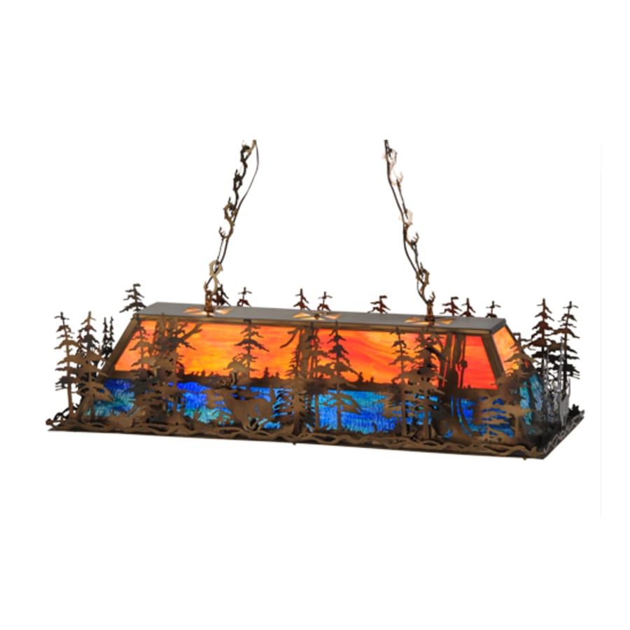 Deer Through the Trees 6-Light 52" Wide Linear Pendant