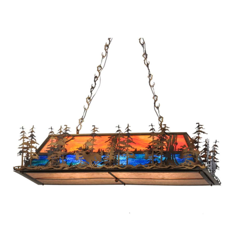 Deer Through the Trees 6-Light 52" Wide Linear Pendant