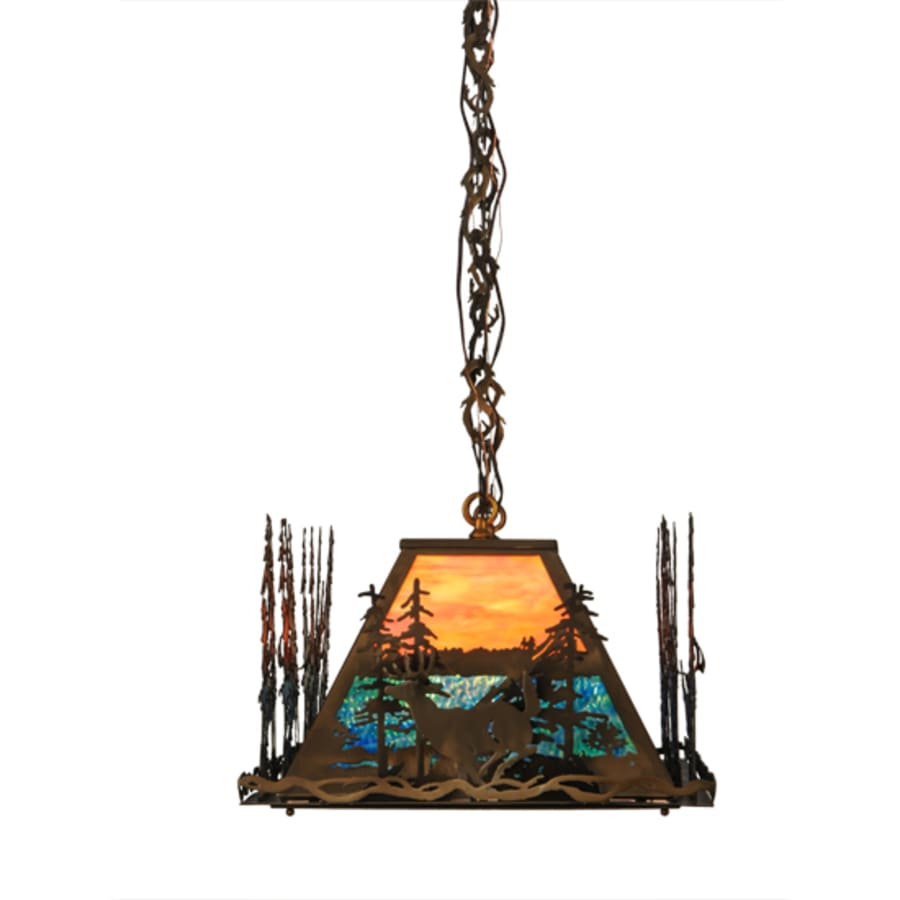 Deer Through the Trees 6-Light 52" Wide Linear Pendant