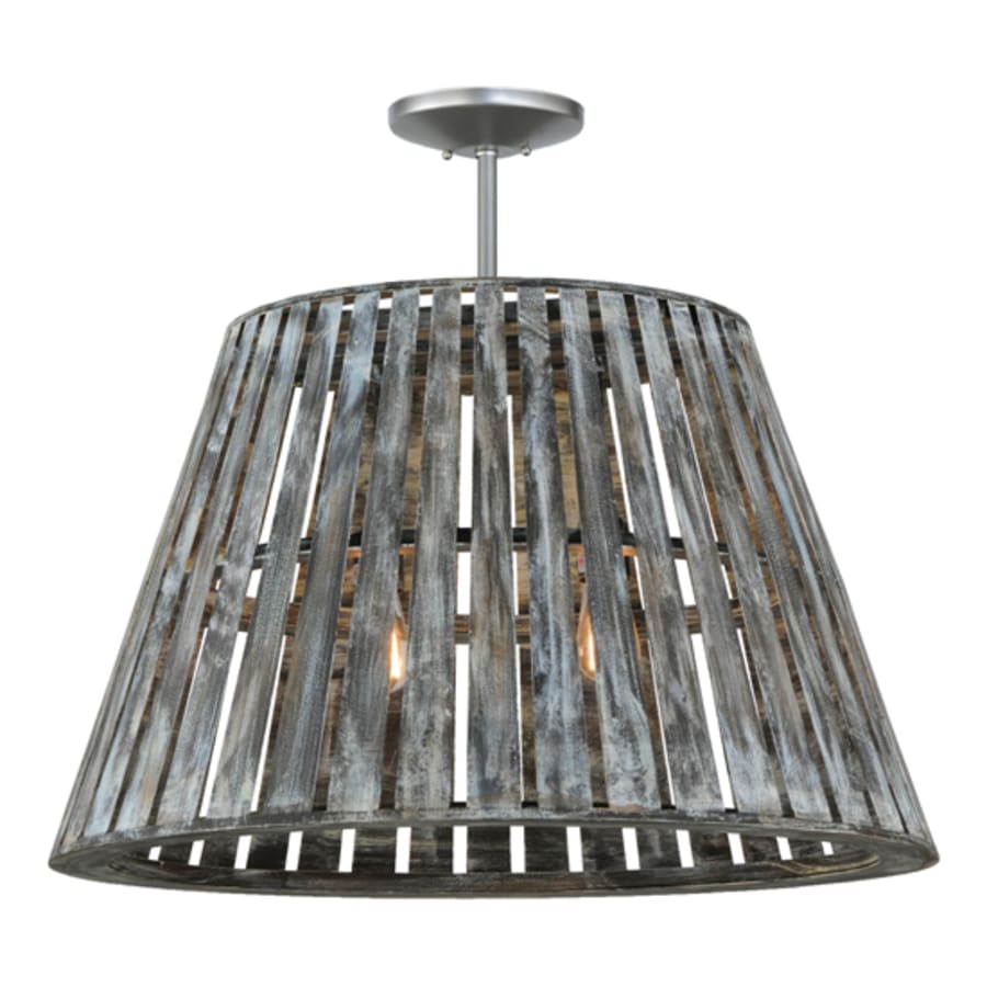 Peach Basket 2-Light 31" Wide Wood Pendant