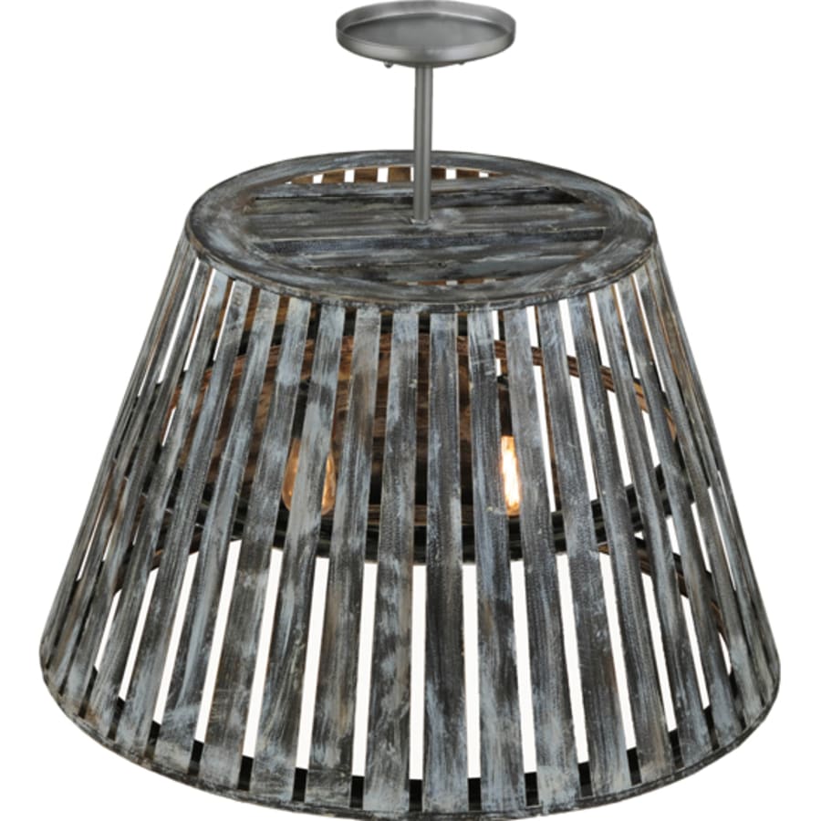 Peach Basket 2-Light 31" Wide Wood Pendant