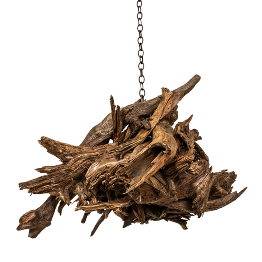 Driftwood 38" Wide Abstract Pendant detail view 6