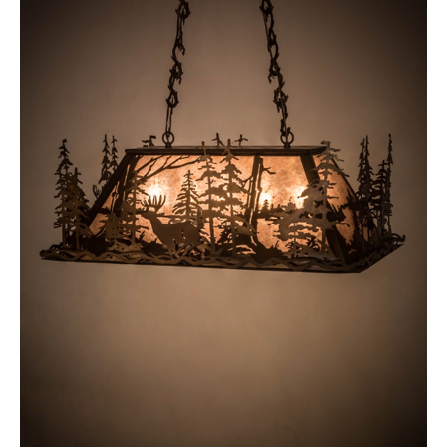 Deer Through the Trees 5-Light 34" Wide Linear Pendant