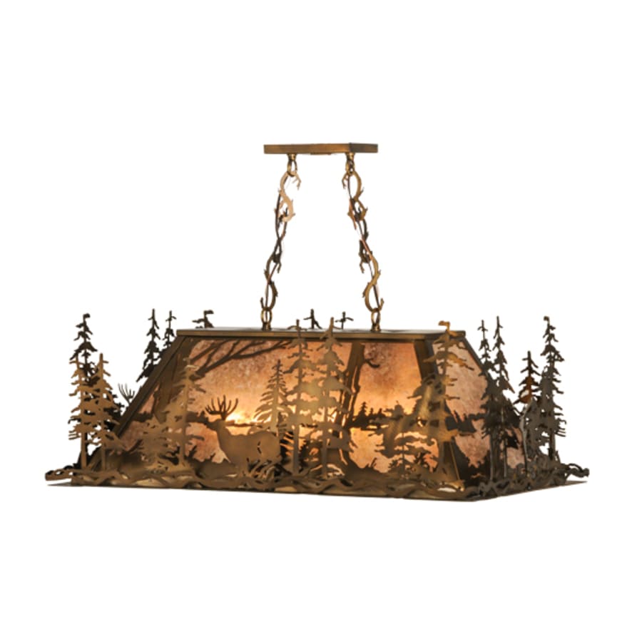 Deer Through the Trees 5-Light 34" Wide Linear Pendant