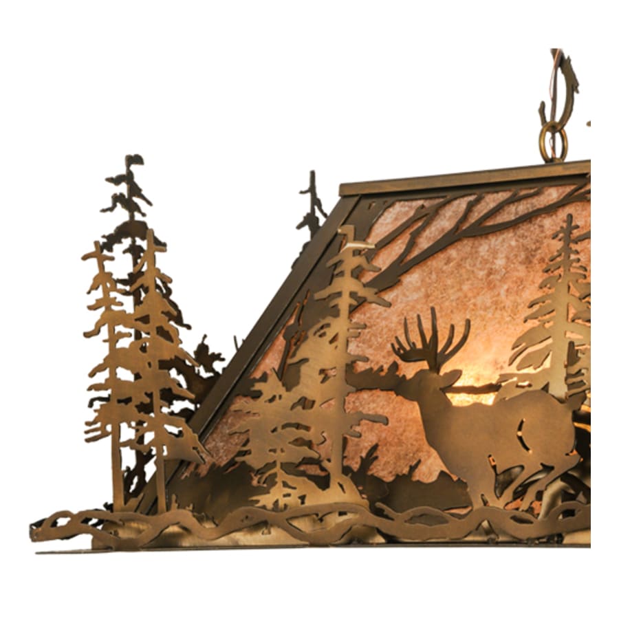 Deer Through the Trees 5-Light 34" Wide Linear Pendant