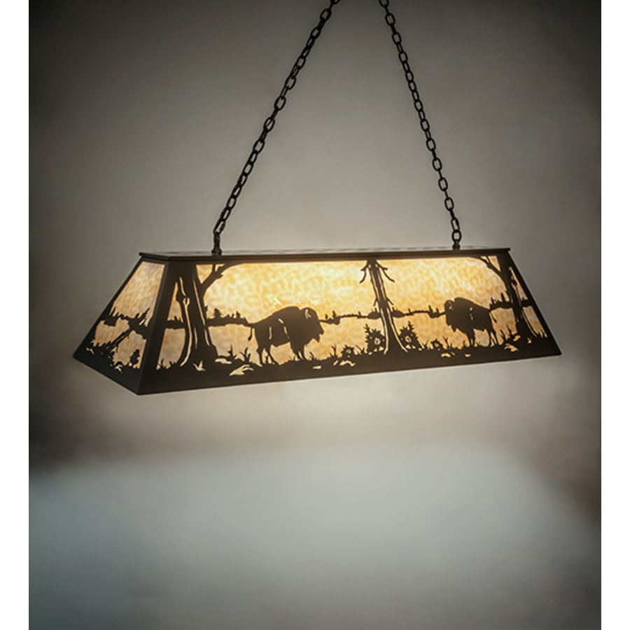Buffalo At Lake 9-Light 60" Wide Linear Pendant