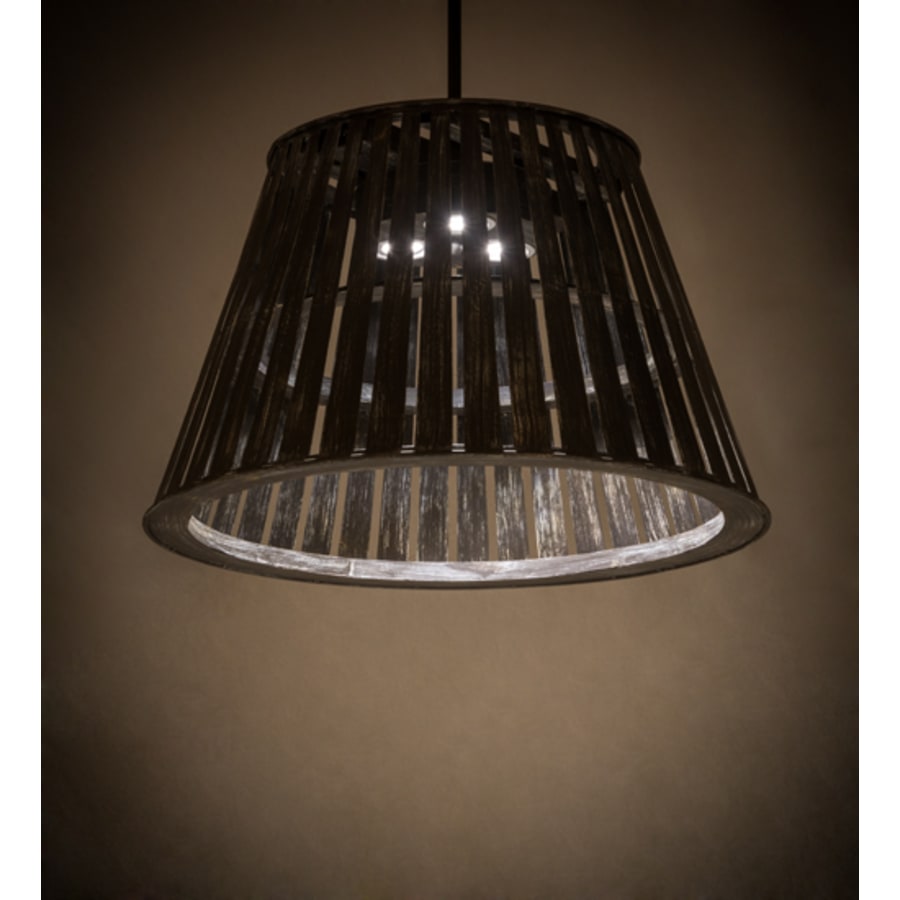 Peach Basket 3-Light 31" Wide Wood Pendant