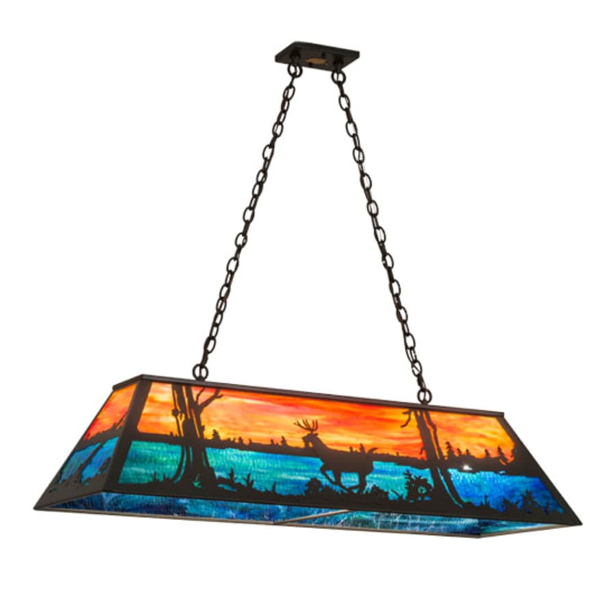 Deer At Lake 6-Light 48" Wide Linear Pendant