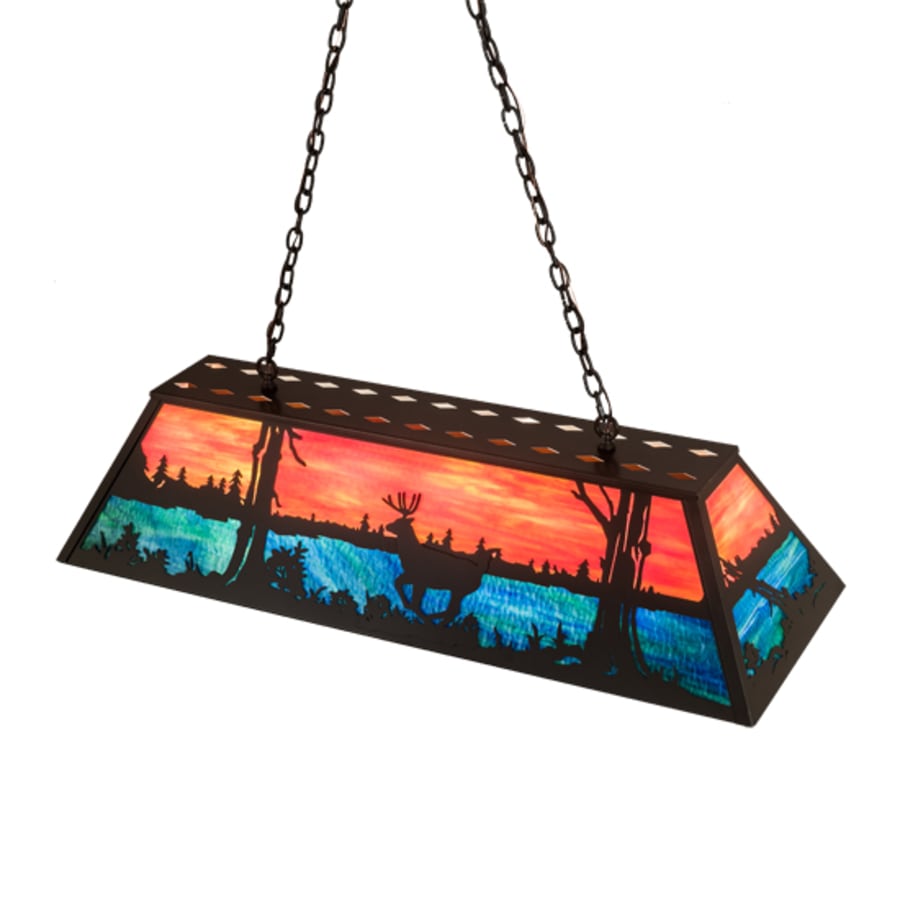 Deer At Lake 6-Light 48" Wide Linear Pendant