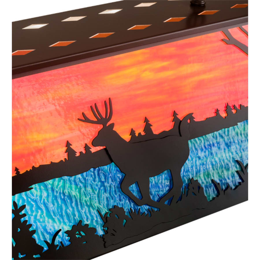 Deer At Lake 6-Light 48" Wide Linear Pendant