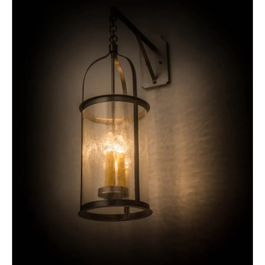 Meyda Tiffany Cilindro Campbell 3-Light 40.50" Nickel Wall Sconce