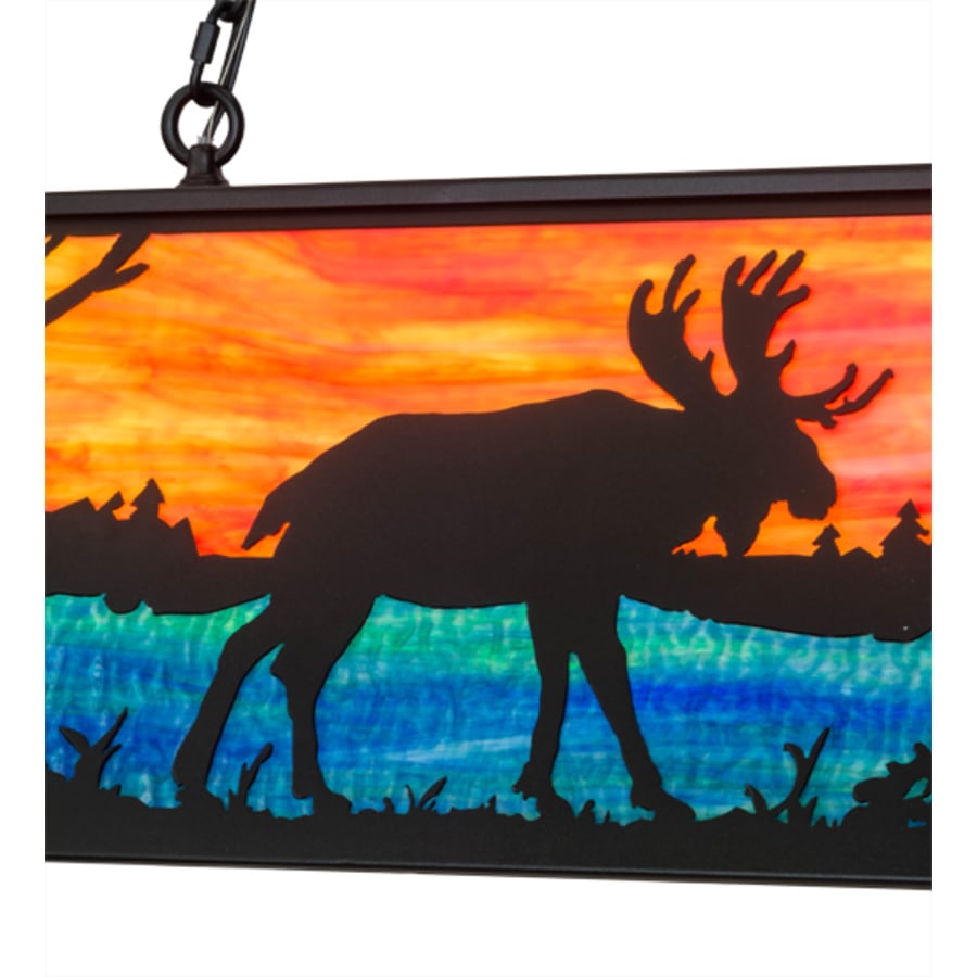 Moose At Lake 6-Light 48" Wide Linear Pendant
