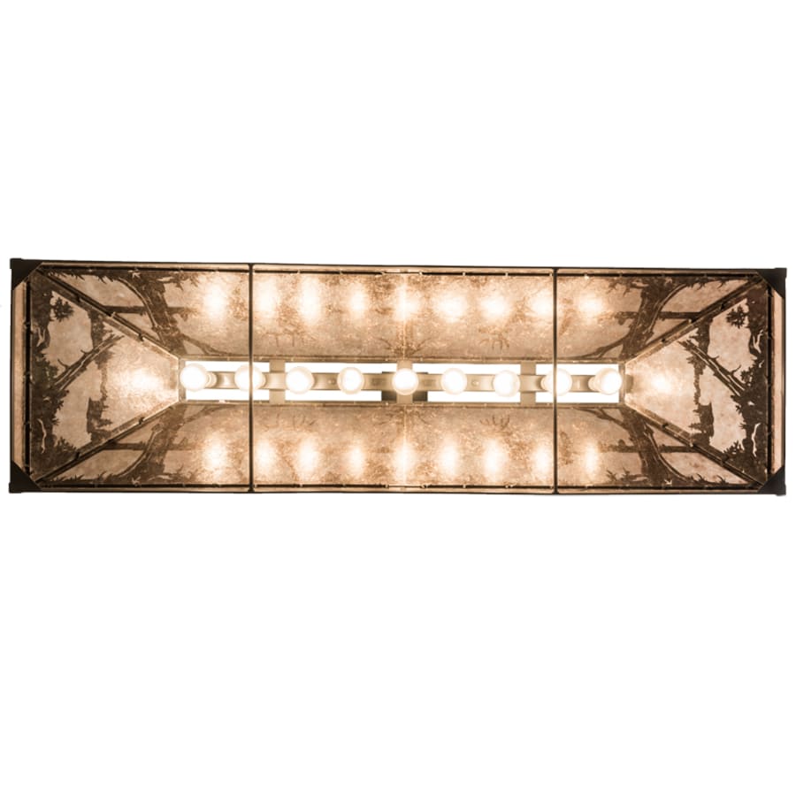 Elk and Deer At Lake 9-Light 61" Wide Linear Pendant