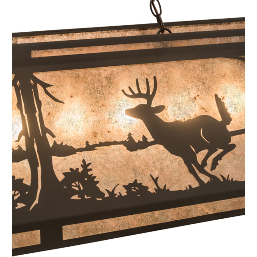 Elk and Deer At Lake 9-Light 61" Wide Linear Pendant