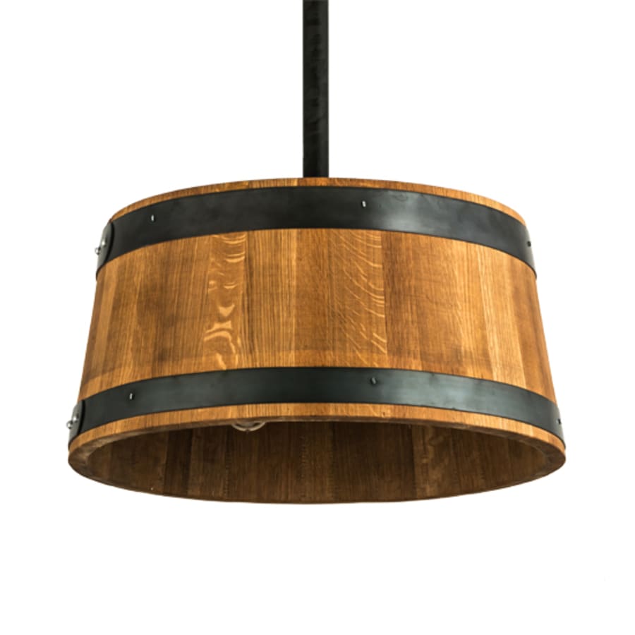 Three-Light 25" Wide Wood Pendant