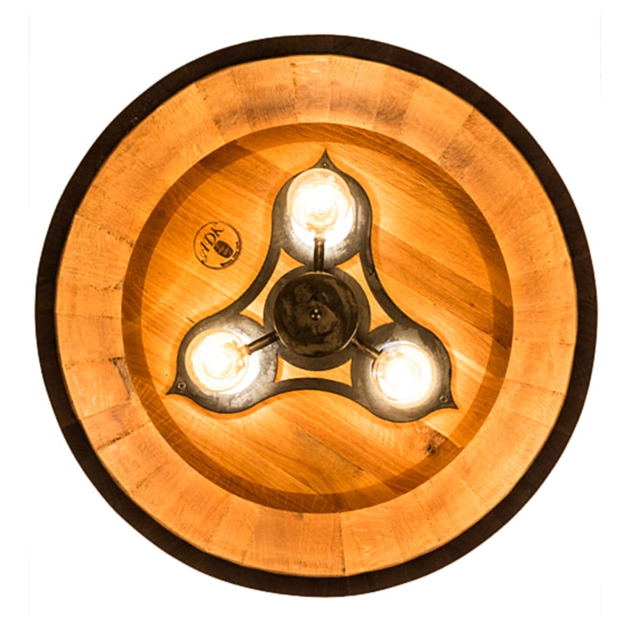 Three-Light 25" Wide Wood Pendant