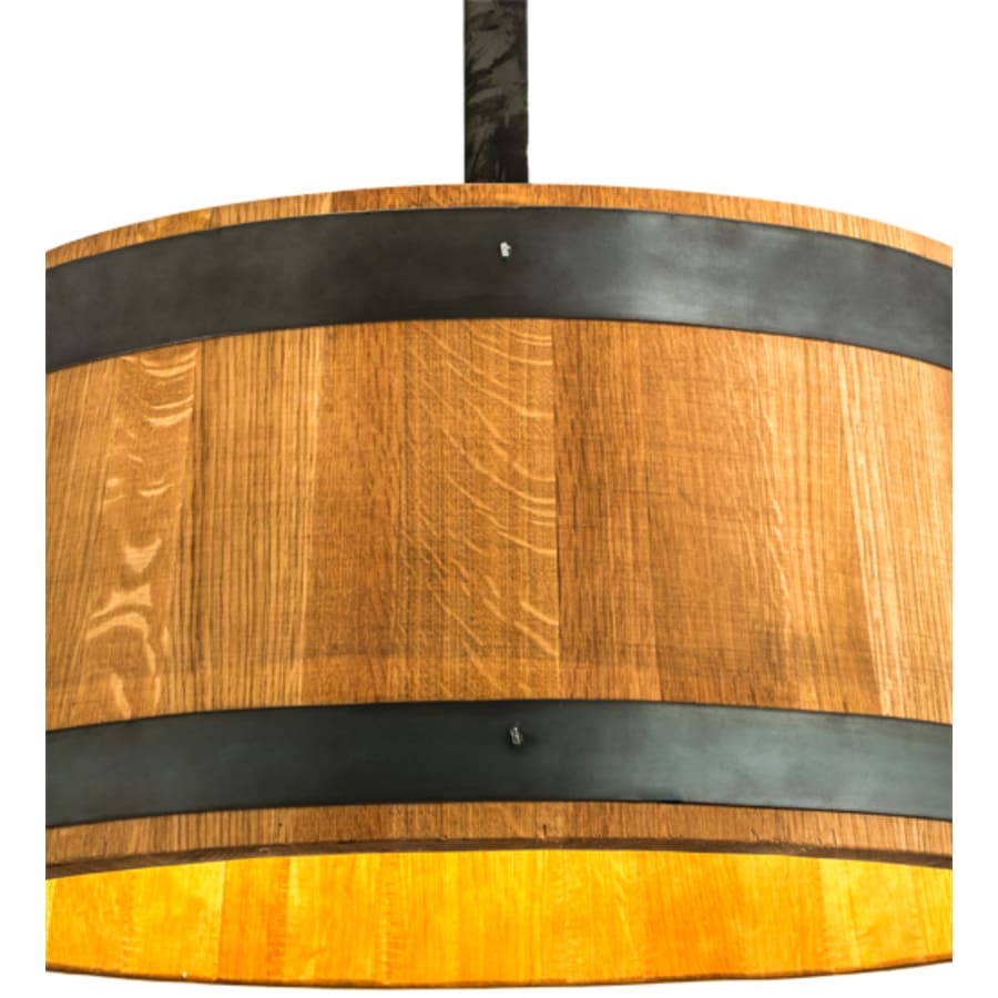 Three-Light 25" Wide Wood Pendant
