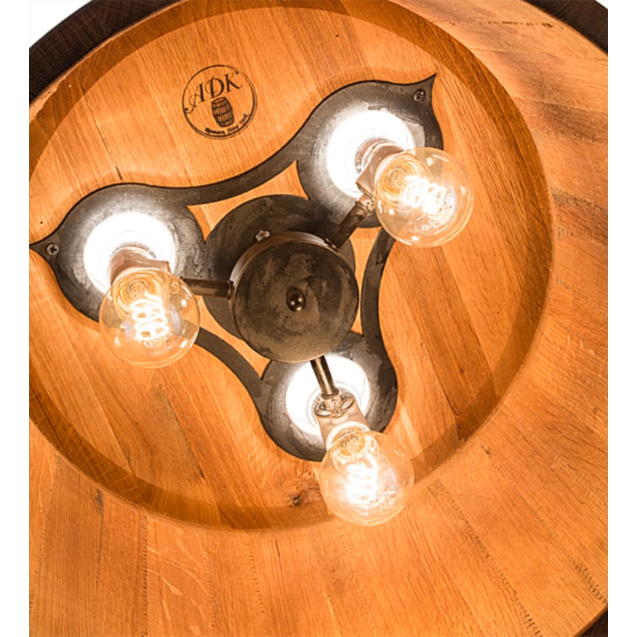 Three-Light 25" Wide Wood Pendant