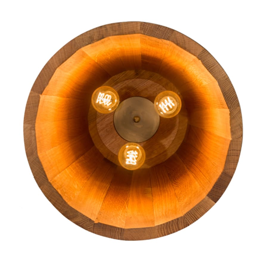 Three-Light 17" Wide Wood Pendant