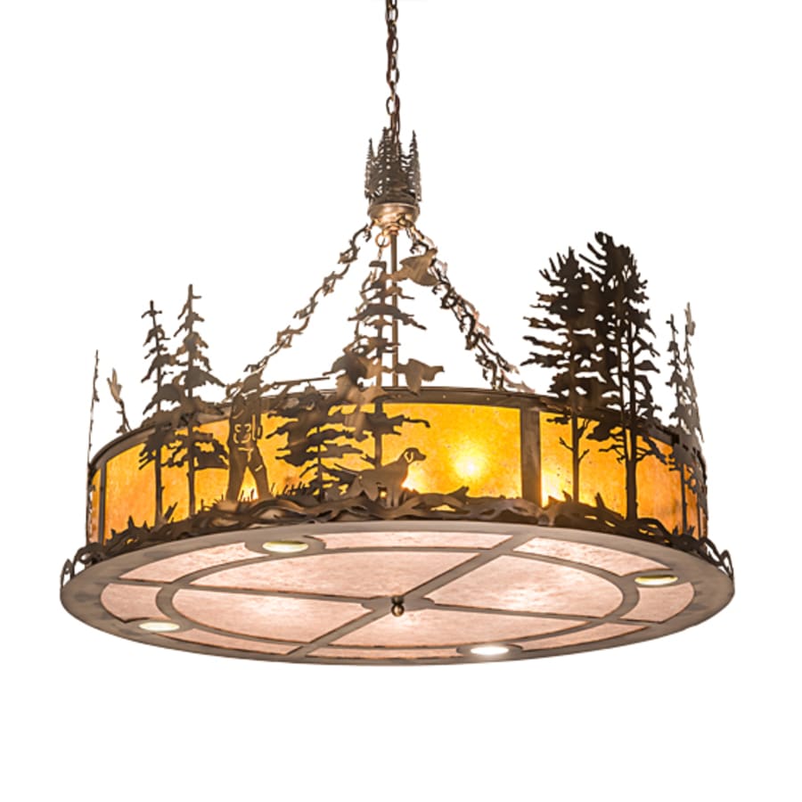 Eight-Light 50" Wide Abstract Pendant