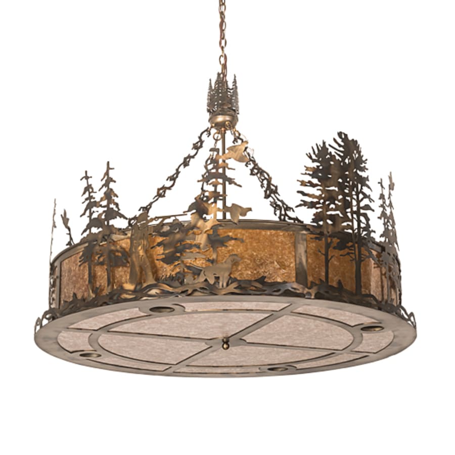 Eight-Light 50" Wide Abstract Pendant