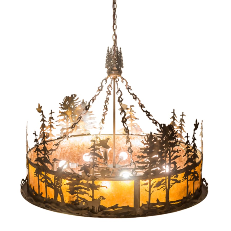 Eight-Light 50" Wide Abstract Pendant