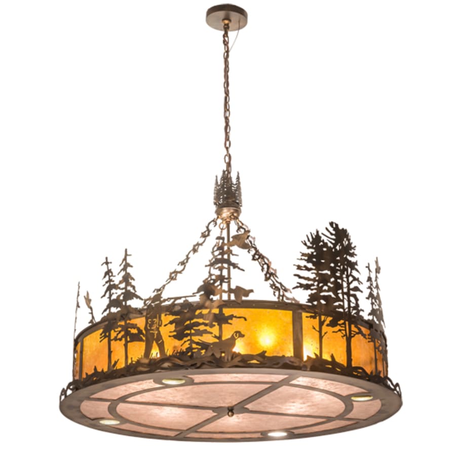 Eight-Light 50" Wide Abstract Pendant