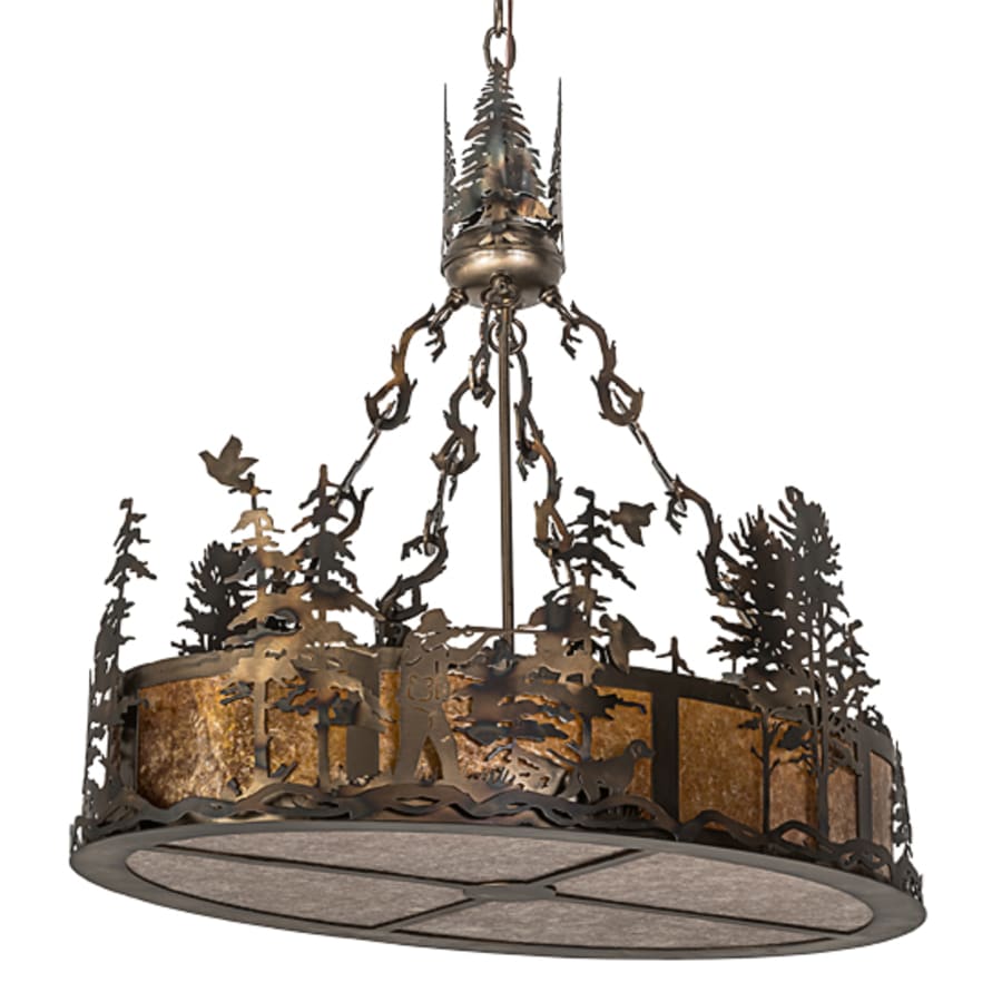 Eight-Light 30" Wide Abstract Linear Pendant
