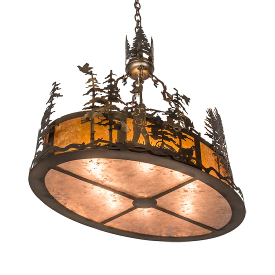 Eight-Light 30" Wide Abstract Linear Pendant