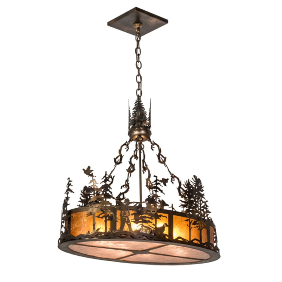 Eight-Light 30" Wide Abstract Linear Pendant