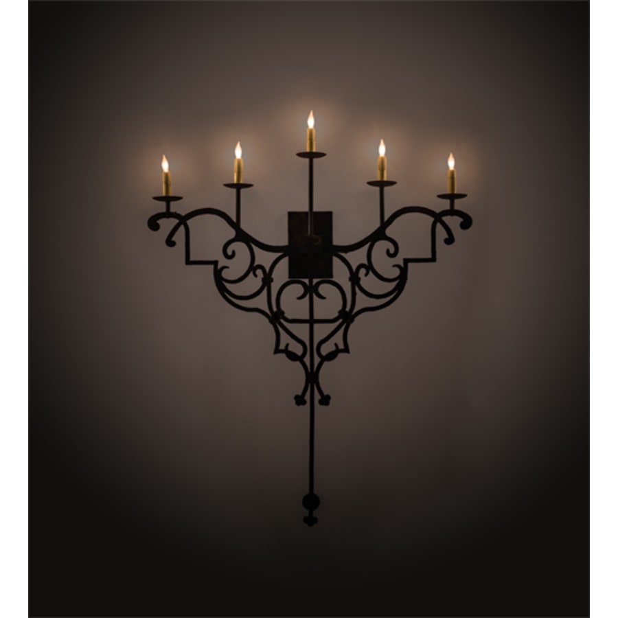 Fleur De Lys 5-Light 45" Tall Hand Crafted Wall Sconce
