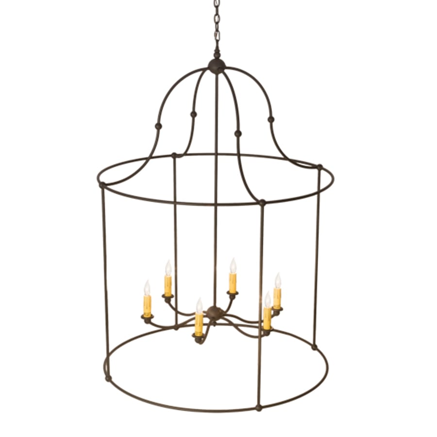 Six-Light 42" Wide Taper Candle Pendant