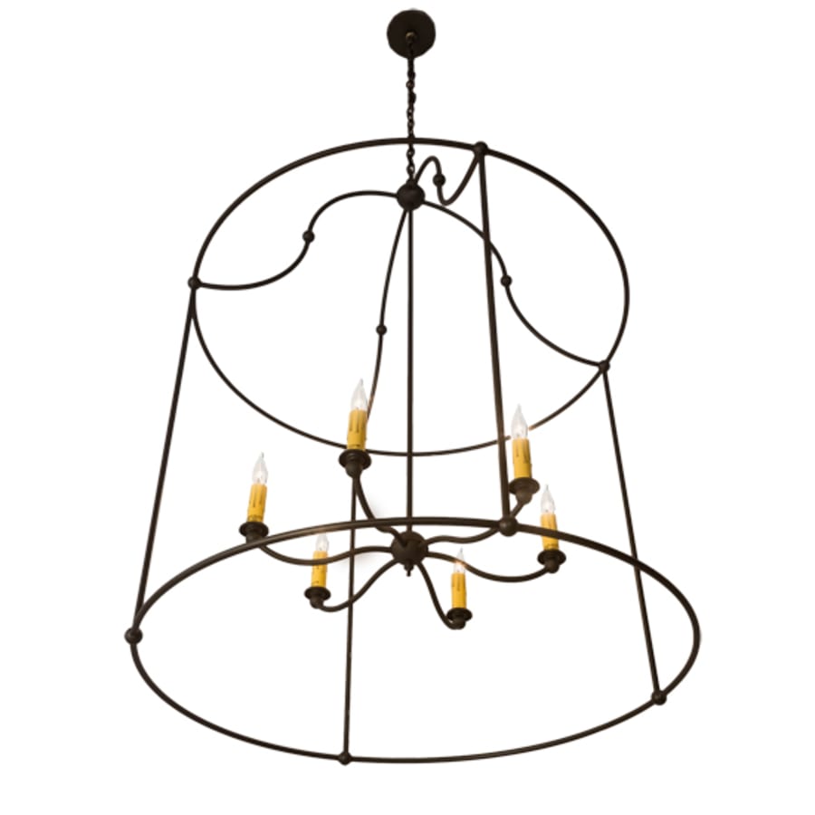 Six-Light 42" Wide Taper Candle Pendant