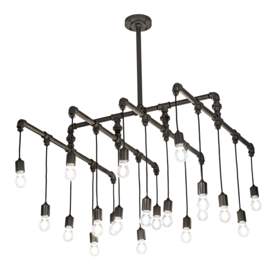Twenty-Light 51" Wide Abstract Linear Pendant