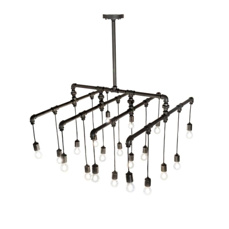 Twenty-Light 51" Wide Abstract Linear Pendant