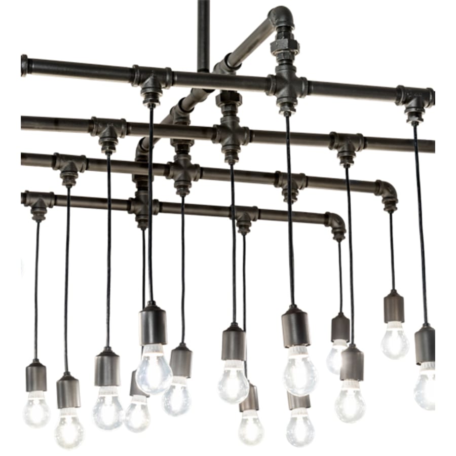 Twenty-Light 51" Wide Abstract Linear Pendant