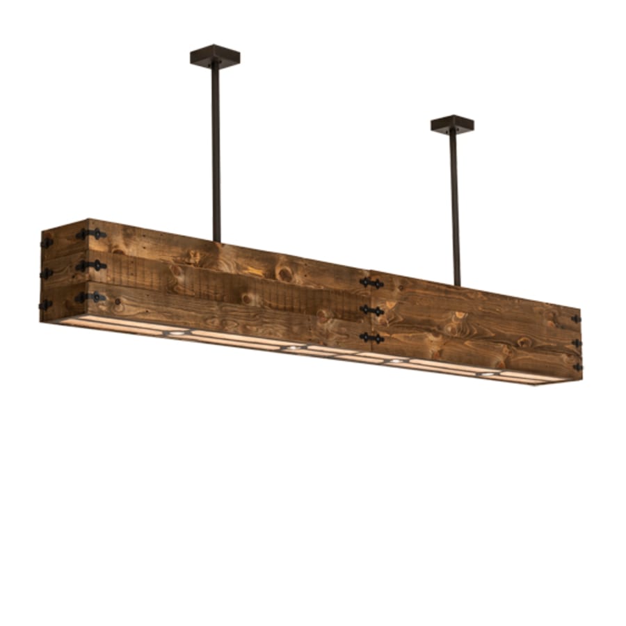 Eight-Light 120" Wide Wood Linear Pendant