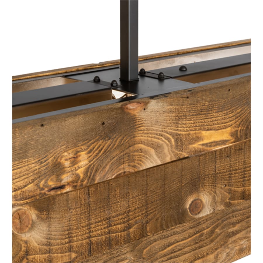 Eight-Light 120" Wide Wood Linear Pendant
