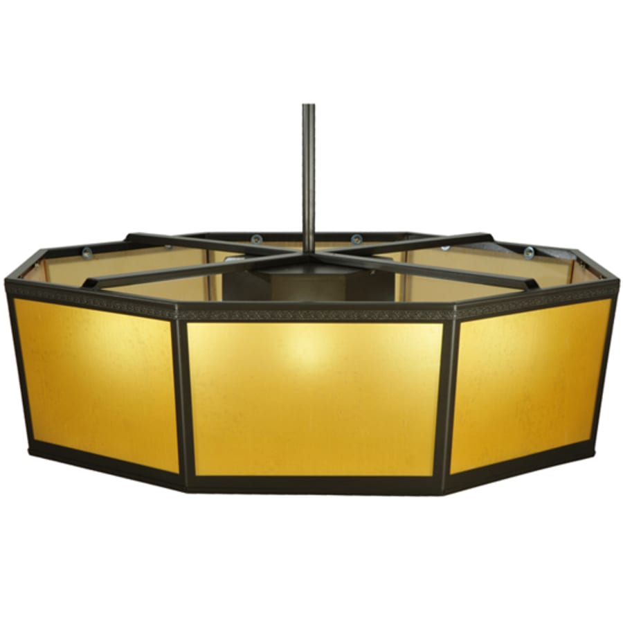 Eltham 4-Light 36" Wide Pendant with Amber Art Glass