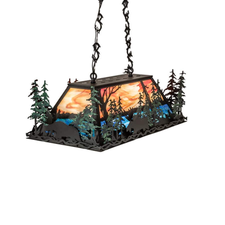 Six-Light 36" Wide Abstract Linear Pendant