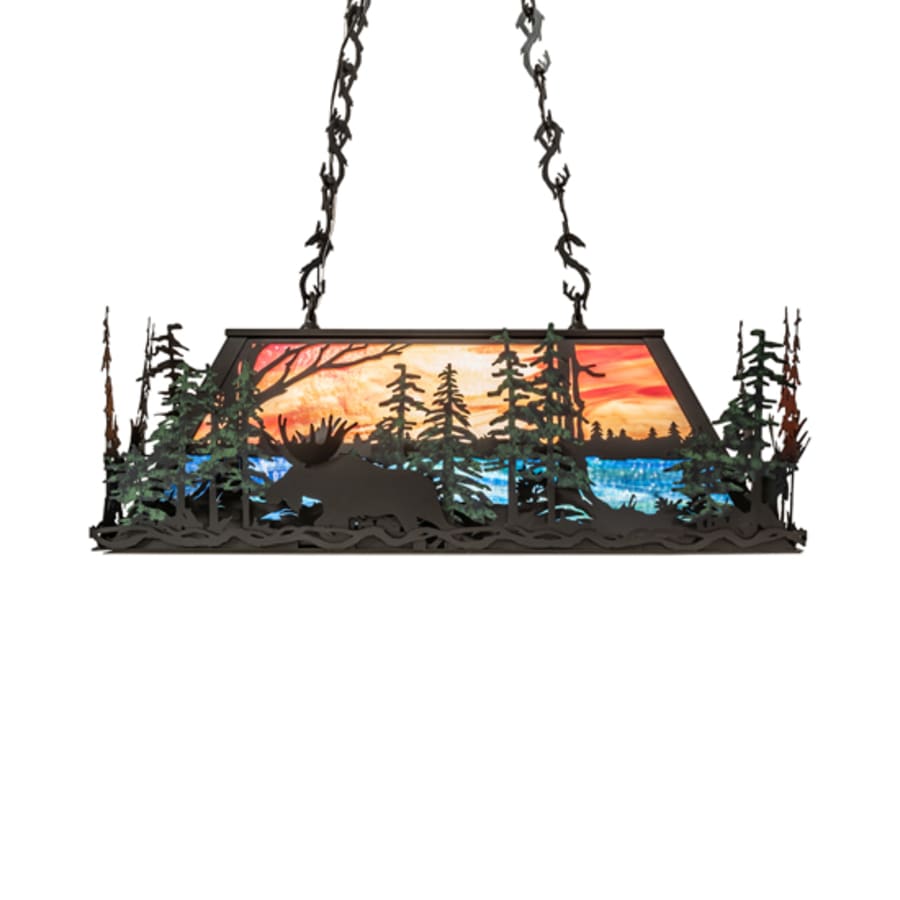 Six-Light 36" Wide Abstract Linear Pendant